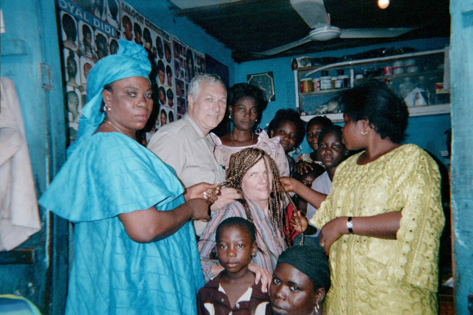 20020905 Susan with cornrows done in Yaba Marketplace in Lagos Nigeria